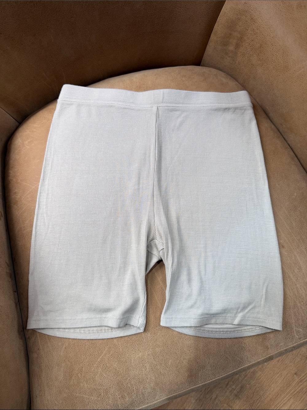 Joah Brown Ribbed Heather Oatmeal Sport Biker Shorts Size Medium Large